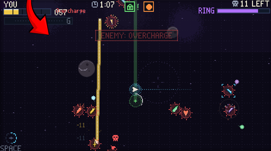 A duel against a bot in an arena